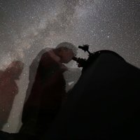 Starry Nights figures with dobsonian telescope.