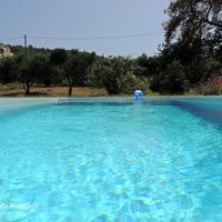 03 Plane Tree House pool view east to Agios Raphael.